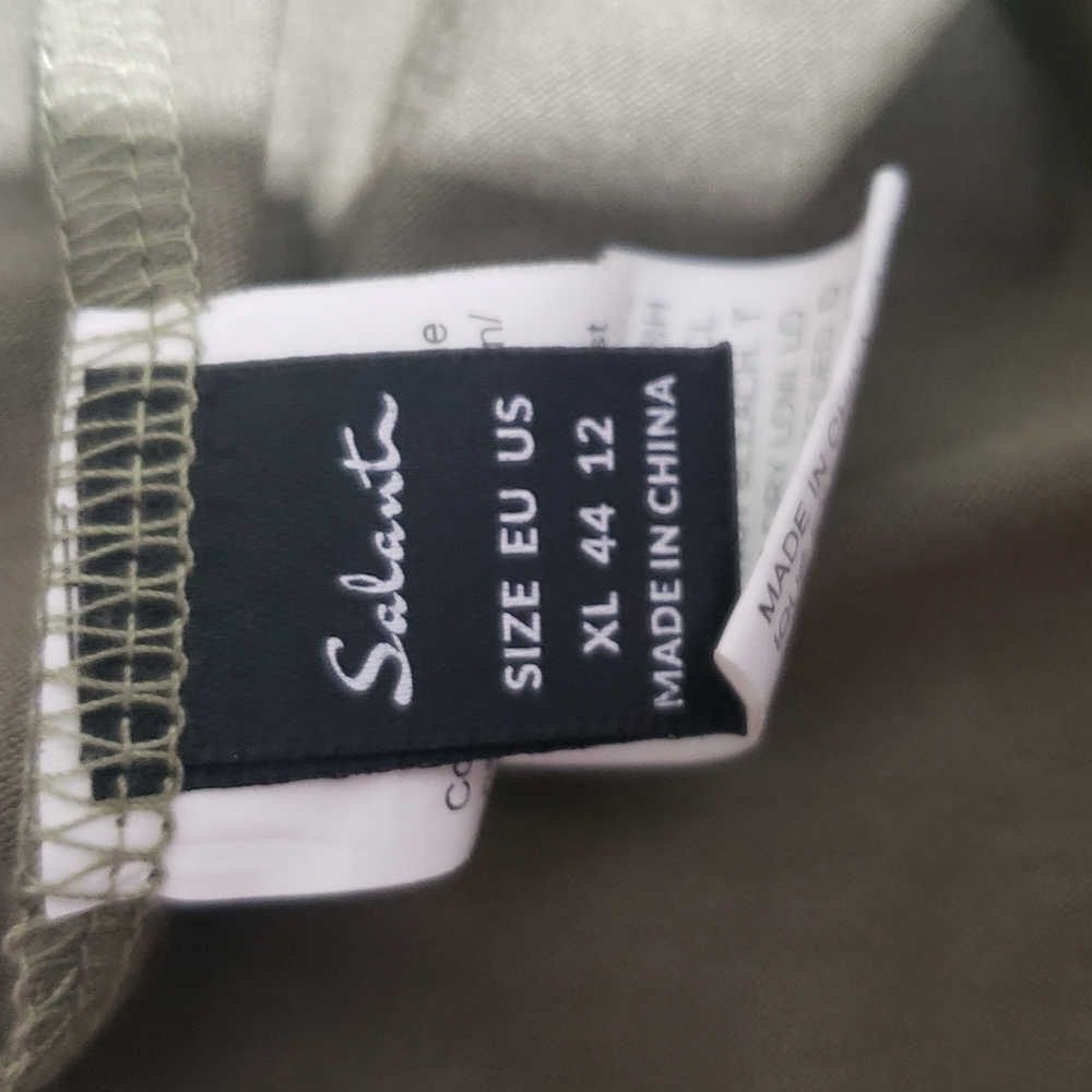 Salante Olive Green Wrap Dress Sz XL/12 - Picture 6 of 8
